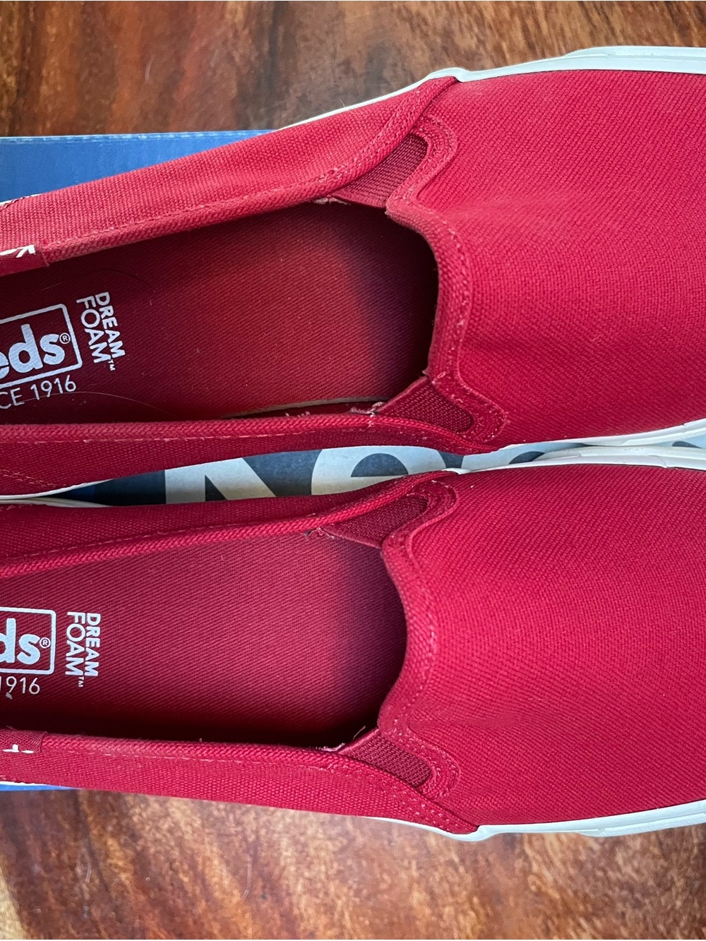 Keds Red Canvas Slip-On Shoes 9.5M NWT